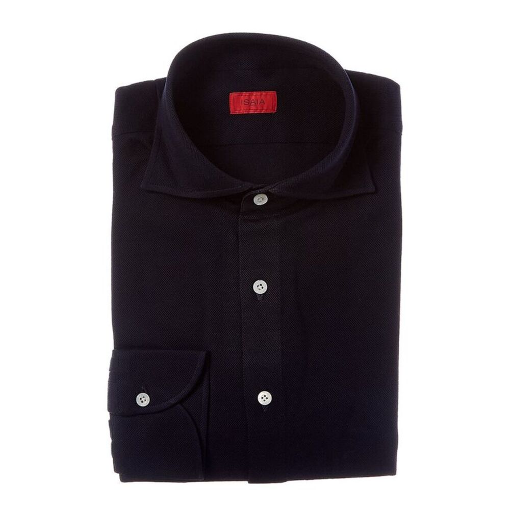 Isaia Mens  Jersey Sport Shirt, Blue
